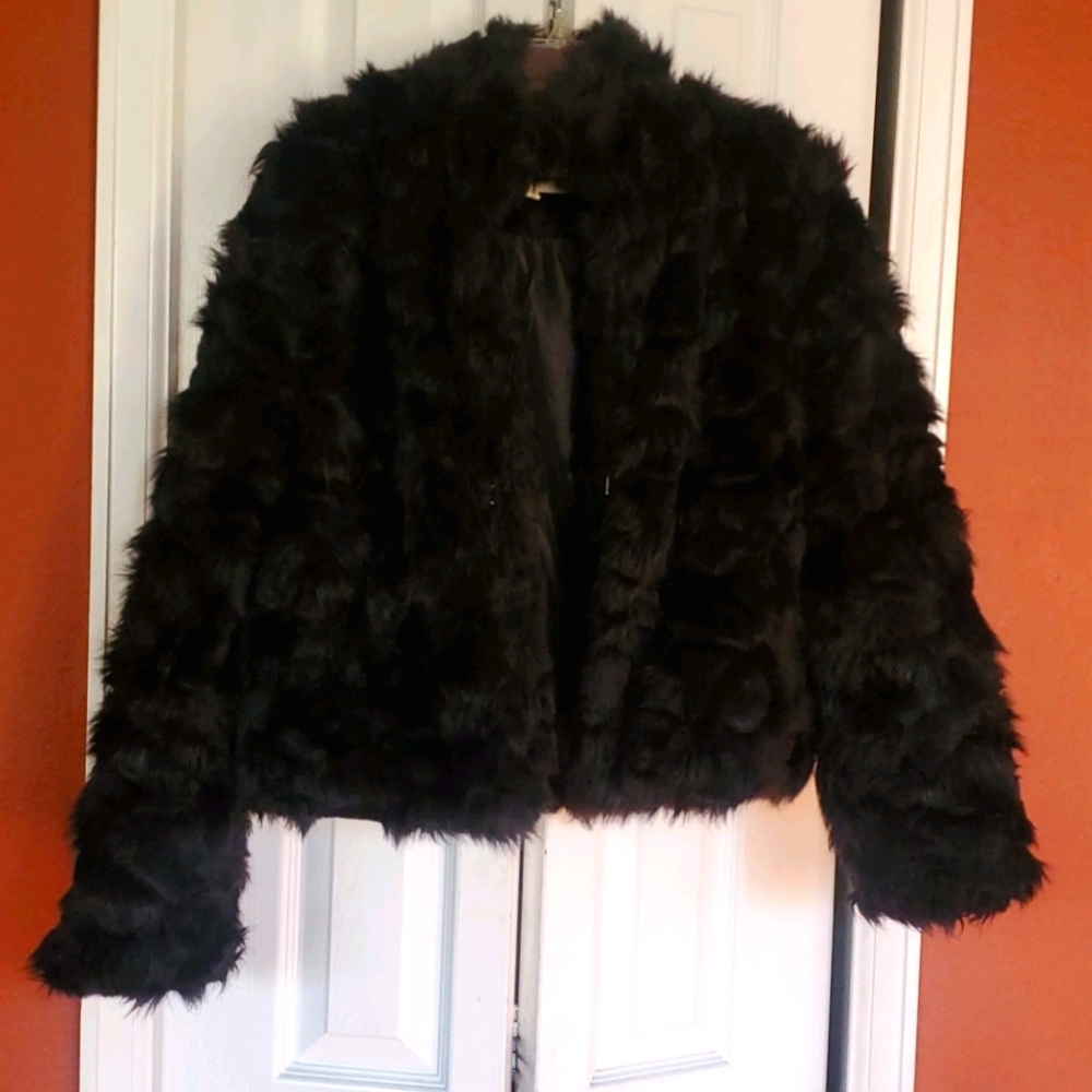 Faux fur bkack jacket